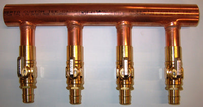 1" Copper Manifold 5/8" Pex Uponor ProPEX (With & Without Valve) 2 Loop-12 Loop*