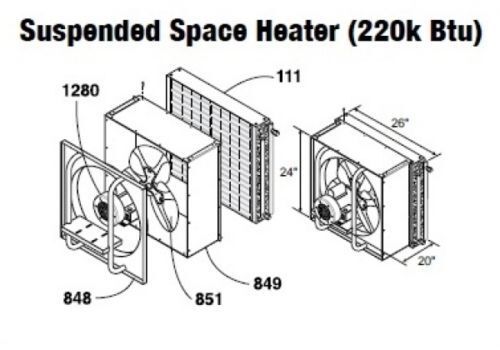 Central Boiler Parts (COMPLETE) Suspended/Hanging Space Heater (220 Btu)