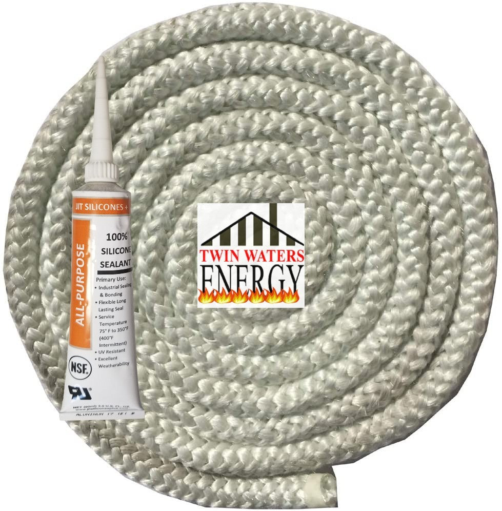 Glow Boy Pellet Door Rope Gasket Kit 5/8" X 9' plus Adhesive