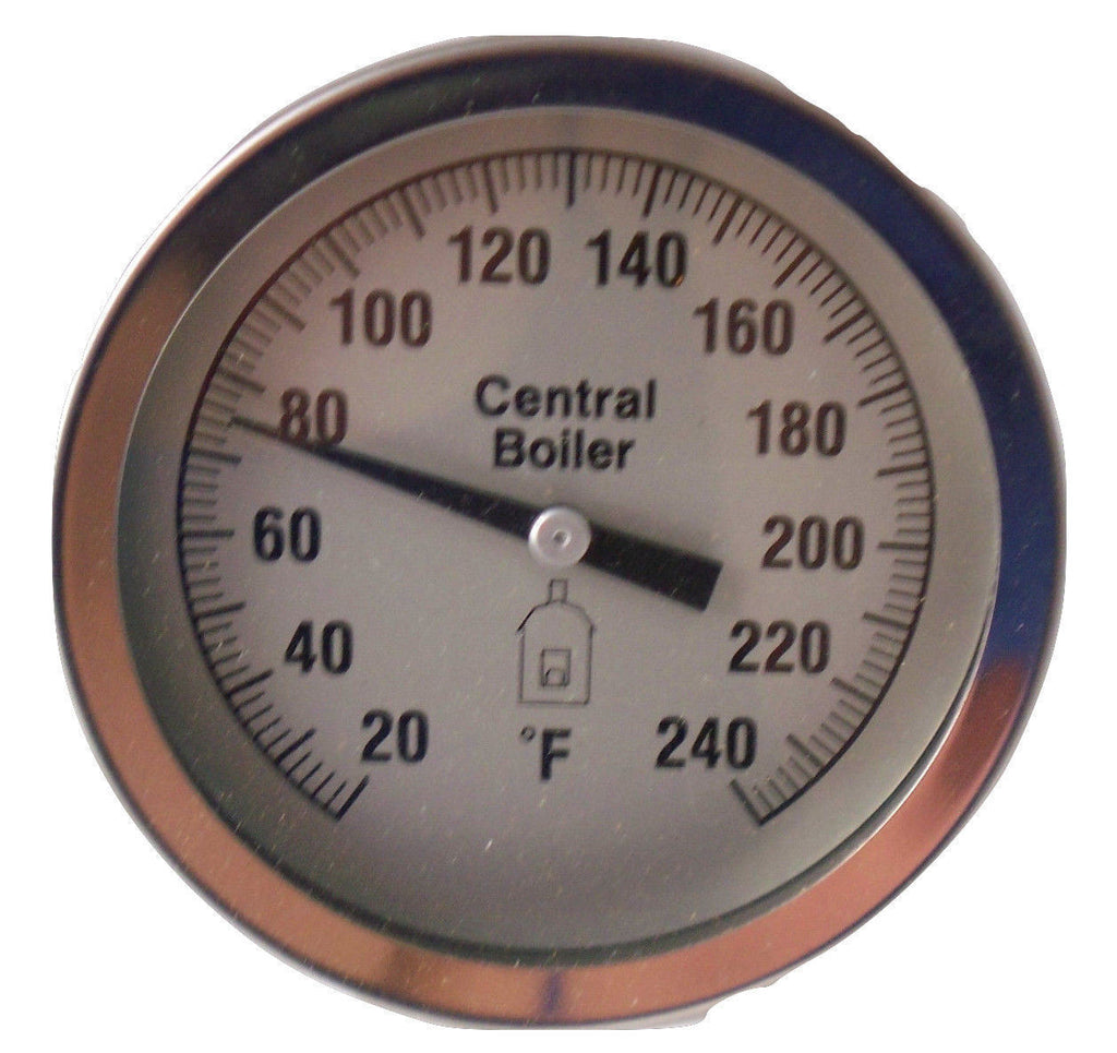 Central Boiler Parts  Large 3" Temperature Gauge, Water Temp, Threaded (#174)