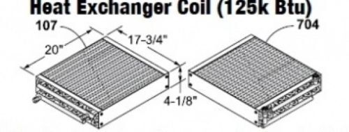 Central Boiler Parts Heat Exchanger Coil (125k Btu) Right Angle Connections #704