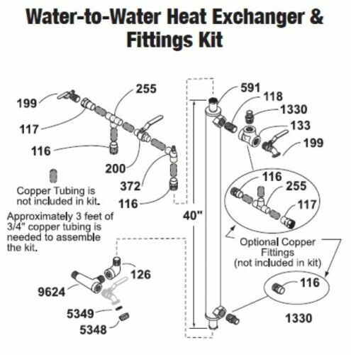 Central Boiler Water-to-Water Sidearm Heat Exchanger & Fittings Kit