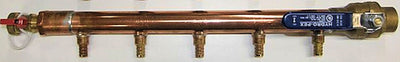 1" Complete Copper Manifold 1/2" Crimp Fit (With & Without Valve) 2 Loop-12 Loop