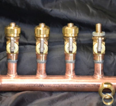 2 " Copper Manifold 3/4" Compress. STAND PEX (With & W/O Valves) 2 Loop-12 Loop