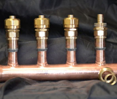 2 " Copper Manifold 3/4" Compress. STAND PEX (With & W/O Valves) 2 Loop-12 Loop