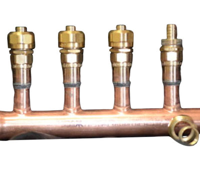2 " Copper Manifold 3/4" Compresson STAND. PEX (With or W/O Ball Valves) 2 Loops-12 Loop