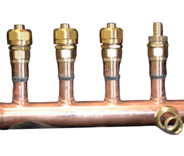 11/4" Copper Manifold 5/8" Compresson STAND. PEX (With or W/O Ball Valves) 2 Loops-12 Loops